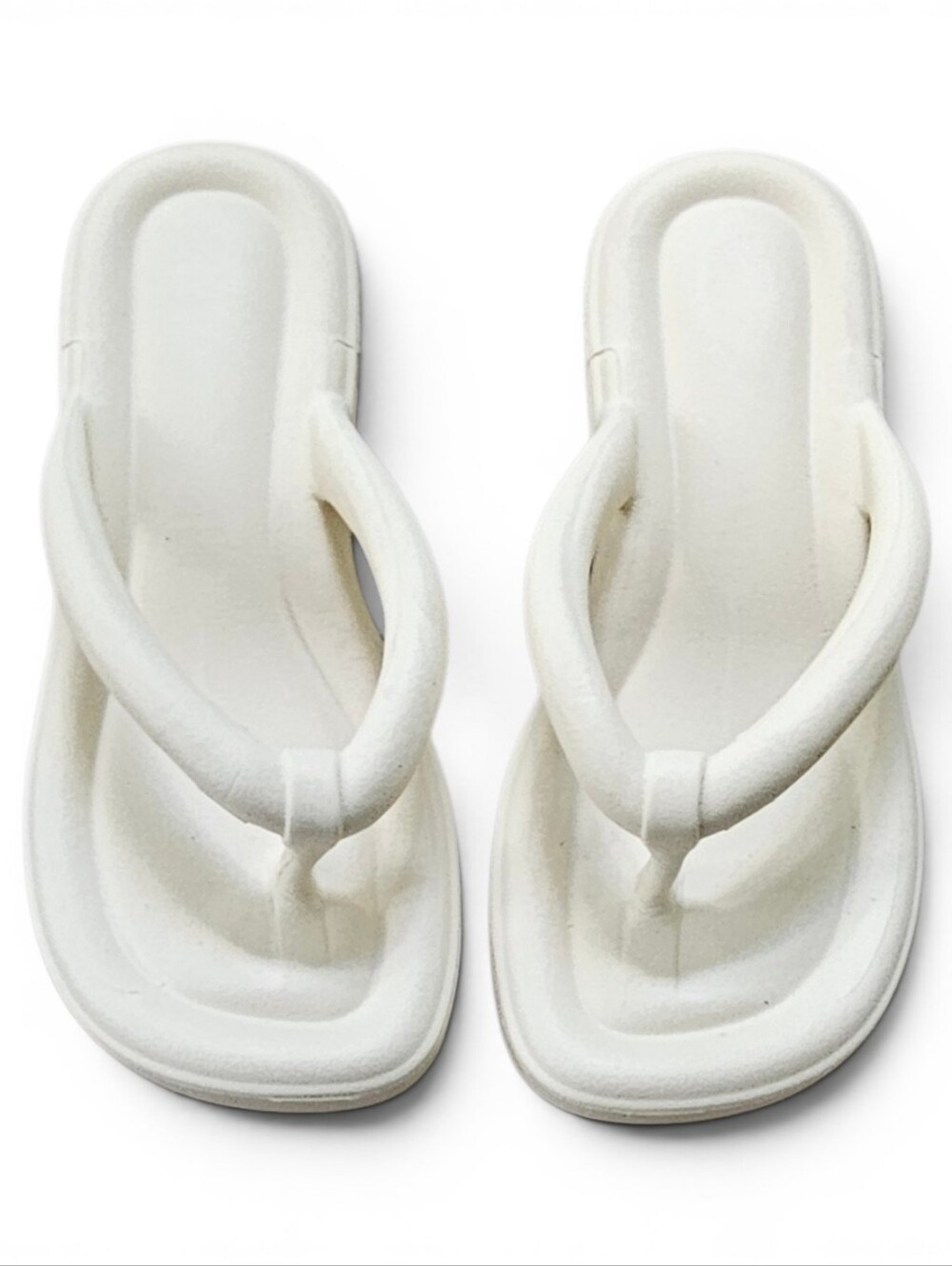 Cream Platform Flip Flop Sandals Size 8 - Picture 3 of 10